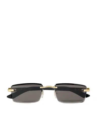 Cartier Eyewear Signature Rectangular-Frame Rimless Acetate and Gold-Tone Sunglasses - Men | Thumbnail 1