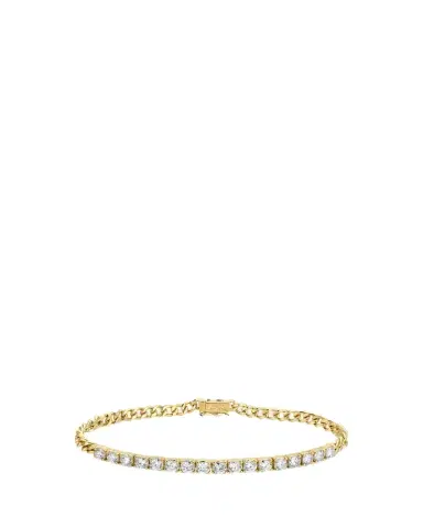 Anita Ko 18K Yellow Gold Cuban Link and Diamond Line Bracelet | Thumbnail 1