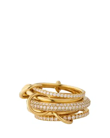 Spinelli Kilcollin Venus 18K Yellow Gold 5-Link Ring with Diamonds | Thumbnail 1 Spinelli Kilcollin Venus 18K Yellow Gold 5-Link Ring with Diamonds | Thumbnail 1