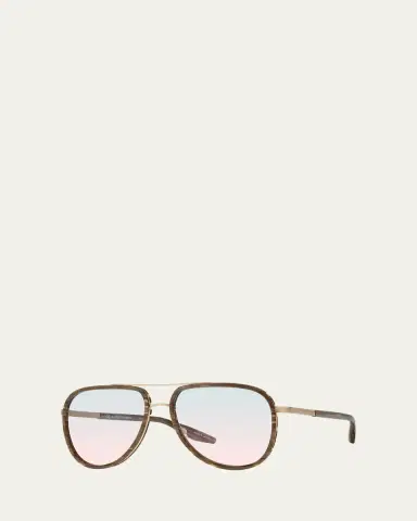 Barton Perreira Men's Cani Zyl and Titanium Aviator Sunglasses | Thumbnail 2