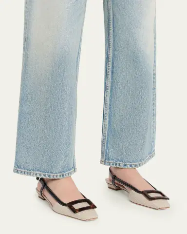 Roger Vivier Belle Vivier Canvas Slingback Ballerina Flats | Thumbnail 2 Roger Vivier Belle Vivier Canvas Slingback Ballerina Flats | Thumbnail 2