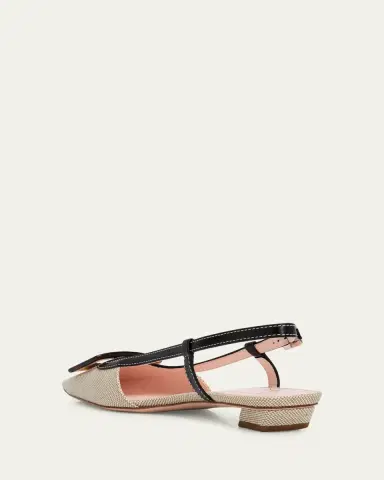 Roger Vivier Belle Vivier Canvas Slingback Ballerina Flats | Thumbnail 4 Roger Vivier Belle Vivier Canvas Slingback Ballerina Flats | Thumbnail 4