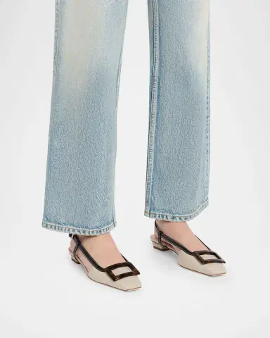 Roger Vivier Belle Vivier Canvas Slingback Ballerina Flats | Thumbnail 6 Roger Vivier Belle Vivier Canvas Slingback Ballerina Flats | Thumbnail 6