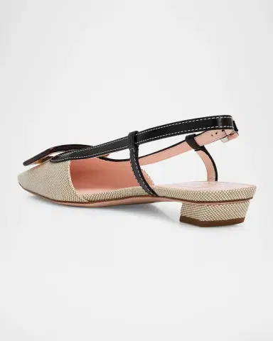 Roger Vivier Belle Vivier Canvas Slingback Ballerina Flats | Thumbnail 8 Roger Vivier Belle Vivier Canvas Slingback Ballerina Flats | Thumbnail 8