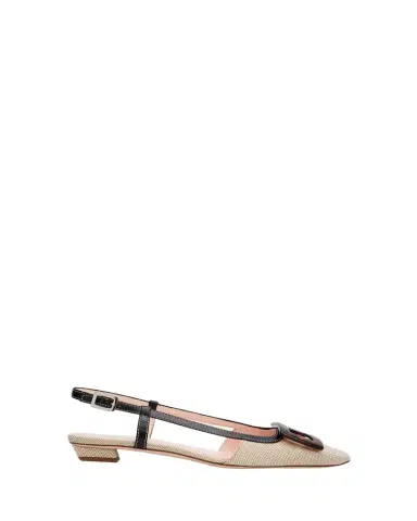 Roger Vivier Belle Vivier Canvas Slingback Ballerina Flats | Thumbnail 1 Roger Vivier Belle Vivier Canvas Slingback Ballerina Flats | Thumbnail 1