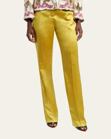 Valentino Garavani Straight-Leg Stretch Silk Pants | Thumbnail 4 Valentino Garavani Straight-Leg Stretch Silk Pants | Thumbnail 4