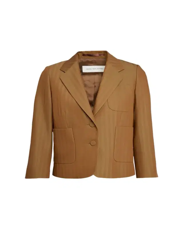 Striped Jacquard Single-Breasted Jacket