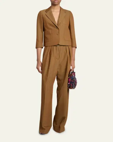 Dries Van Noten Peaches Striped Jacquard Straight-Leg Pants With Belt | Thumbnail 2 Dries Van Noten Peaches Striped Jacquard Straight-Leg Pants With Belt | Thumbnail 2