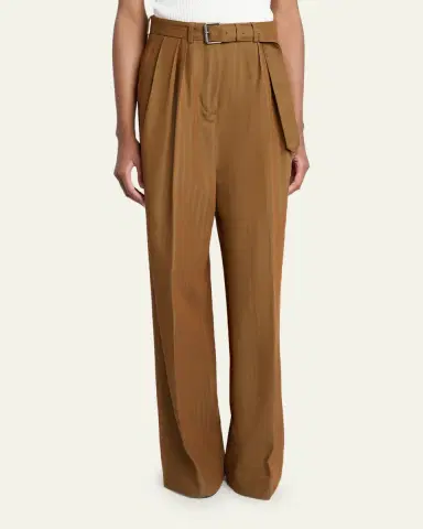 Dries Van Noten Peaches Striped Jacquard Straight-Leg Pants With Belt | Thumbnail 4 Dries Van Noten Peaches Striped Jacquard Straight-Leg Pants With Belt | Thumbnail 4