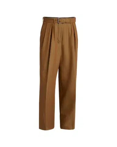 Dries Van Noten Peaches Striped Jacquard Straight-Leg Pants With Belt | Thumbnail 1 Dries Van Noten Peaches Striped Jacquard Straight-Leg Pants With Belt | Thumbnail 1