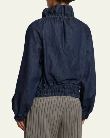 Dries Van Noten Voly Ruffle-Collar Denim Zip Jacket | Thumbnail 3