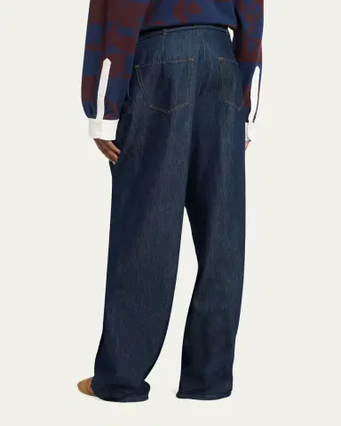 Dries Van Noten Men's Belted Loose Denim Pants | Thumbnail 3 Dries Van Noten Men's Belted Loose Denim Pants | Thumbnail 3