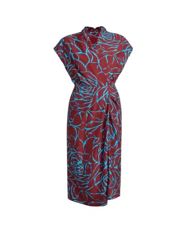 Dries Van Noten Dilian Floral Jacquard Draped Wrap Midi Dress | Thumbnail 1