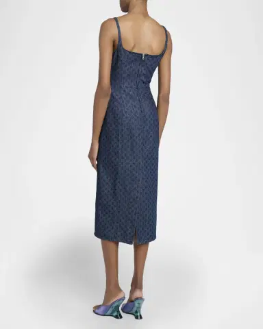 Dries Van Noten Debano Printed Denim Sleeveless Midi Dress | Thumbnail 2 Dries Van Noten Debano Printed Denim Sleeveless Midi Dress | Thumbnail 2