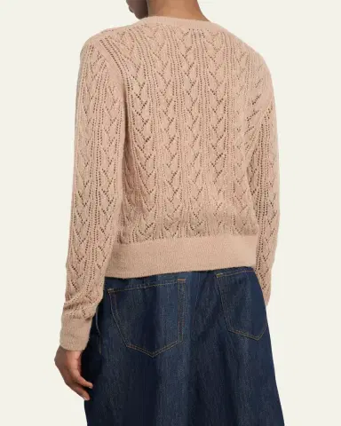 Dries Van Noten Men's Poly-Blend Openwork Cardigan Sweater | Thumbnail 3 Dries Van Noten Men's Poly-Blend Openwork Cardigan Sweater | Thumbnail 3