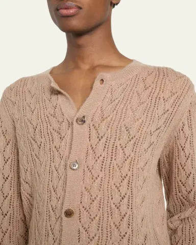 Dries Van Noten Men's Poly-Blend Openwork Cardigan Sweater | Thumbnail 5 Dries Van Noten Men's Poly-Blend Openwork Cardigan Sweater | Thumbnail 5