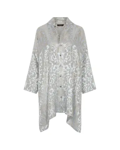 Eskandar Wide A-Line Chinese Collar Shirt - Very Long With Slits | Thumbnail 1 Eskandar Wide A-Line Chinese Collar Shirt - Very Long With Slits | Thumbnail 1
