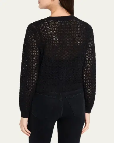 L'AGENCE Orla Pointelle Knit Cardigan | Thumbnail 3