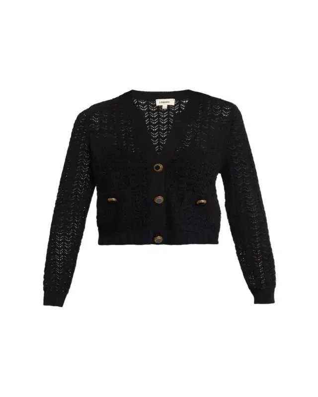L'AGENCE Orla Pointelle Knit Cardigan