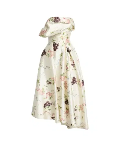 Erdem Strapless Floral-Print Textured Satin Gown | Thumbnail 1 Erdem Strapless Floral-Print Textured Satin Gown | Thumbnail 1