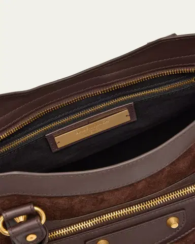 Balenciaga Le City Suede & Leather Top-Handle Bag | Thumbnail 3 Balenciaga Le City Suede & Leather Top-Handle Bag | Thumbnail 3