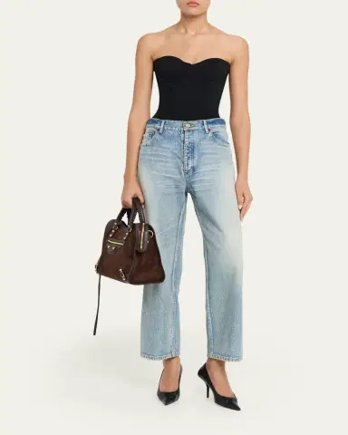 Balenciaga Le City Suede & Leather Top-Handle Bag | Thumbnail 5 Balenciaga Le City Suede & Leather Top-Handle Bag | Thumbnail 5