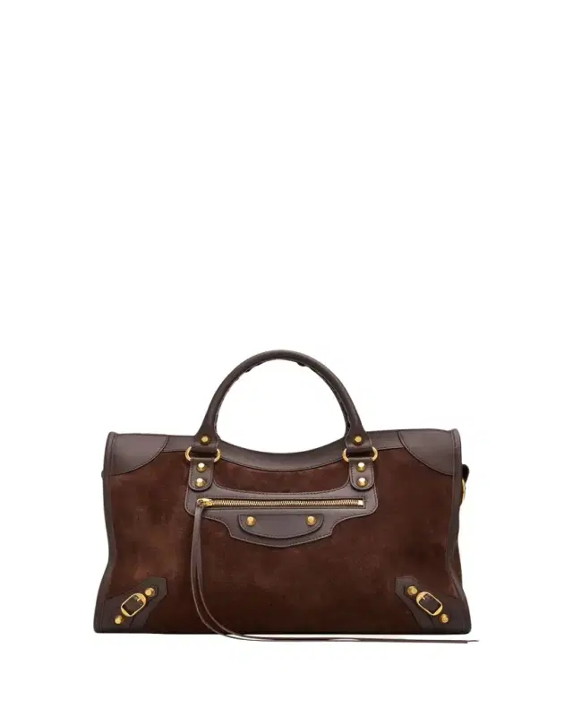 Balenciaga Le City Suede & Leather Top-Handle Bag