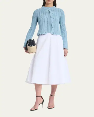 Altuzarra Mariette Lattice Knit Crewneck Cardigan | Thumbnail 2