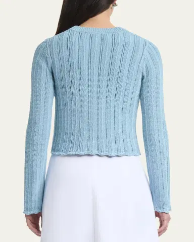 Altuzarra Mariette Lattice Knit Crewneck Cardigan | Thumbnail 3
