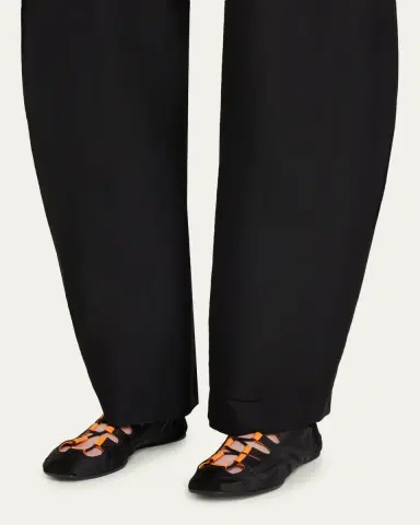 Alaïa Nylon Lace-Up Ballerina Flats | Thumbnail 4 Alaïa Nylon Lace-Up Ballerina Flats | Thumbnail 4