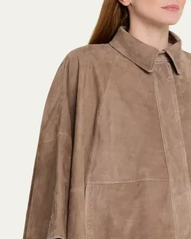 Brunello Cucinelli Suede Cape Jacket | Thumbnail 5 Brunello Cucinelli Suede Cape Jacket | Thumbnail 5