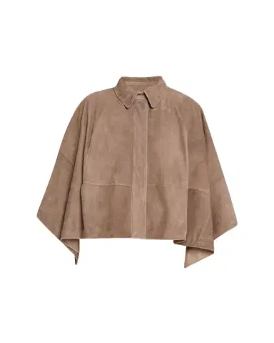 Brunello Cucinelli Suede Cape Jacket | Thumbnail 1 Brunello Cucinelli Suede Cape Jacket | Thumbnail 1