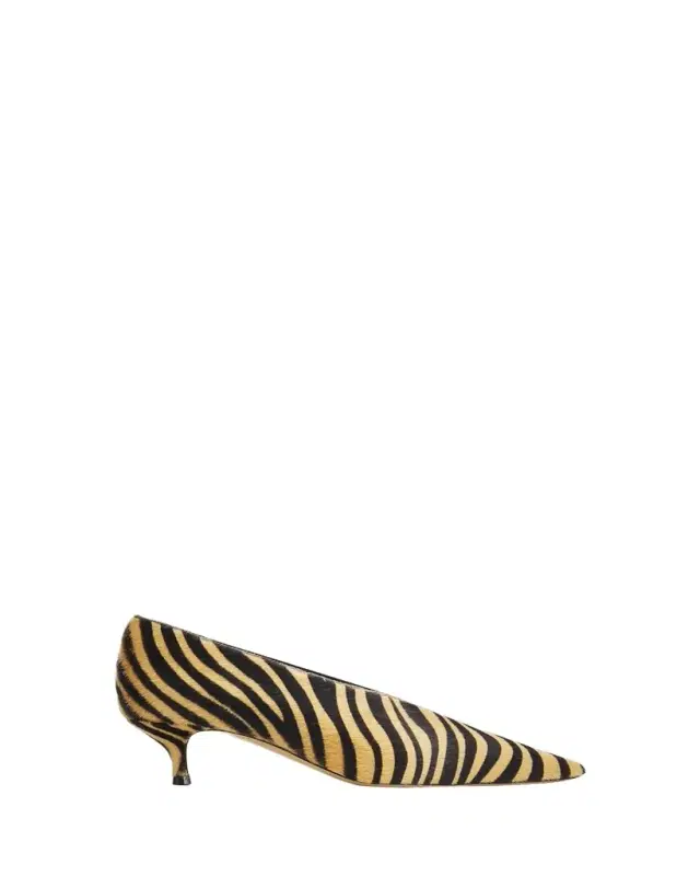 Le Monde Beryl 40mm Babouche Zebra-Printed Calf Hair Pumps