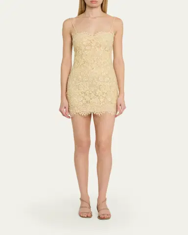 LoveShackFancy Jetta Sequined Floral Lace Mini Dress | Thumbnail 2 LoveShackFancy Jetta Sequined Floral Lace Mini Dress | Thumbnail 2