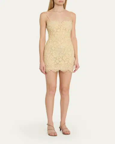 LoveShackFancy Jetta Sequined Floral Lace Mini Dress | Thumbnail 4 LoveShackFancy Jetta Sequined Floral Lace Mini Dress | Thumbnail 4