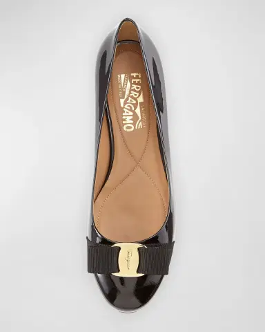 Ferragamo Varina Patent Leather Bow Ballerina Flats | Thumbnail 3