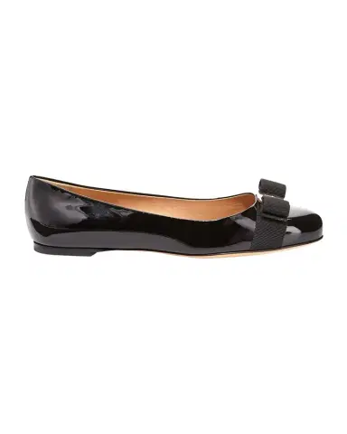 Ferragamo Varina Patent Leather Bow Ballerina Flats | Thumbnail 1