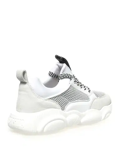 MOSCHINO Men's Mesh/Leather Striped-Lace Sneakers | Thumbnail 3