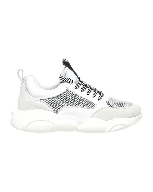 Men 's Mesh/Leather Striped-Lace Sneakers