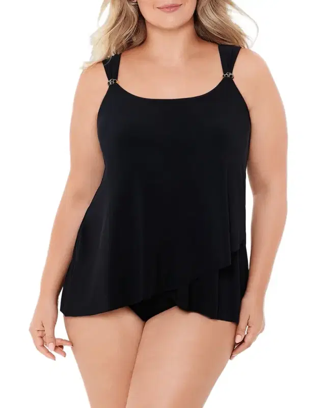 Plus Size Dazzle Underwire Tankini Top