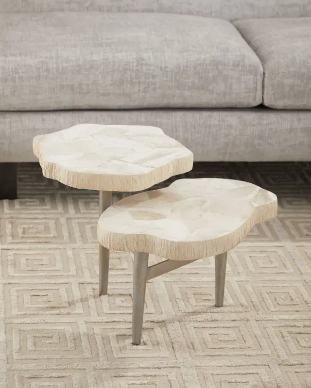 Palecek Fossilized Clam 2-Level Accent Table