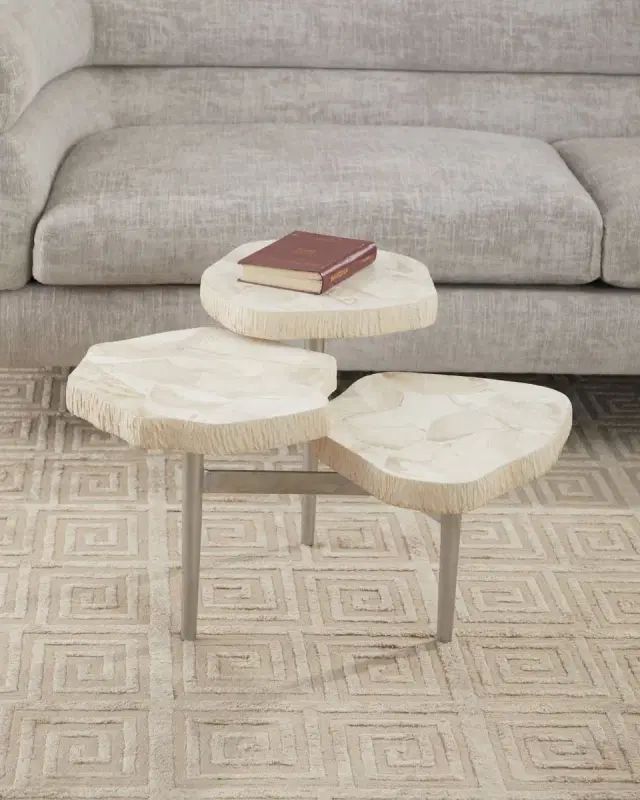 Palecek Fossilized Clam Tri-Level Accent Table
