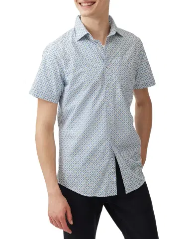 Rodd & Gunn Men's Glenariffe Geometric-Print Short-Sleeve Shirt | Thumbnail 1 Rodd & Gunn Men's Glenariffe Geometric-Print Short-Sleeve Shirt | Thumbnail 1