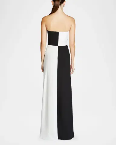 Halston Cassia Strapless Two-Tone Floral Applique Gown | Thumbnail 2