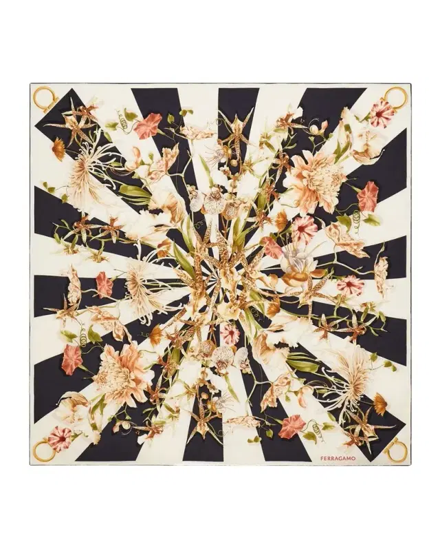 Floral Gaia Silk Square Scarf
