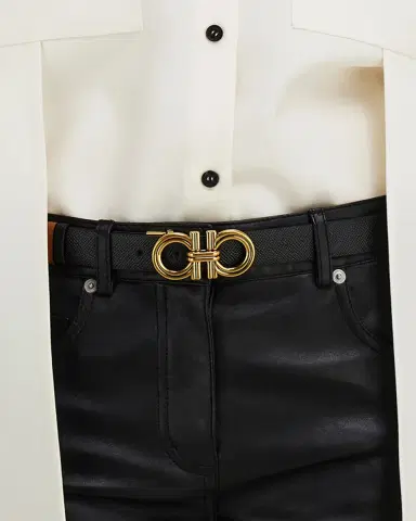 Ferragamo Donna Reversible Leather Double Gancini Belt | Thumbnail 2