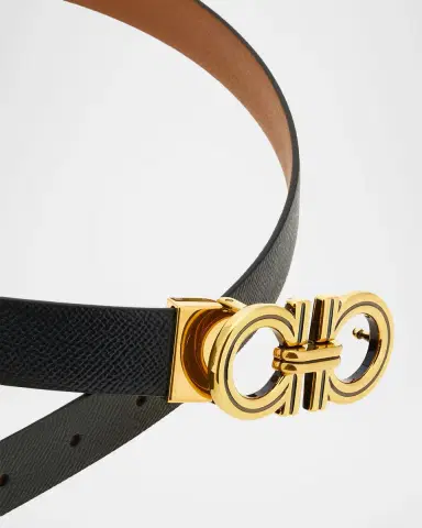 Ferragamo Donna Reversible Leather Double Gancini Belt | Thumbnail 3