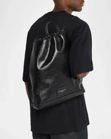 Givenchy Men's Leather Drawstring Backpack | Thumbnail 2 Givenchy Men's Leather Drawstring Backpack | Thumbnail 2
