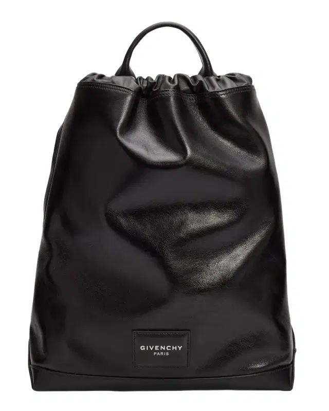 Givenchy Men 's Leather Drawstring Backpack