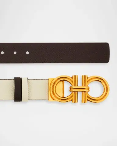 Ferragamo Donna Reversible Leather Double Gancini Belt | Thumbnail 3